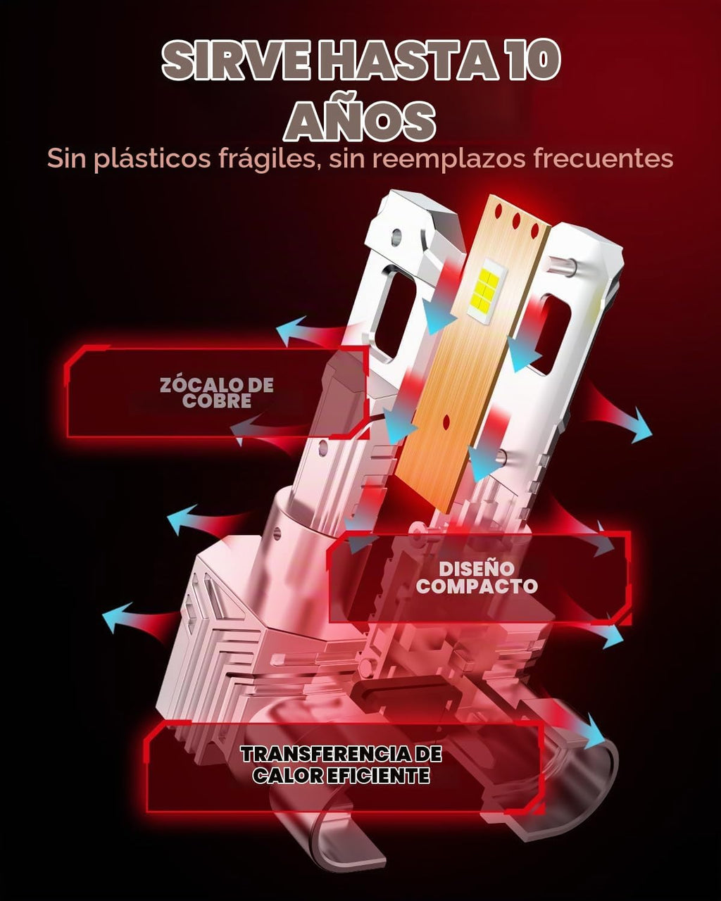 TOPIK T6 - Juego de bombillas H11 9005 mejoradas, 60000 lúmenes, ta...