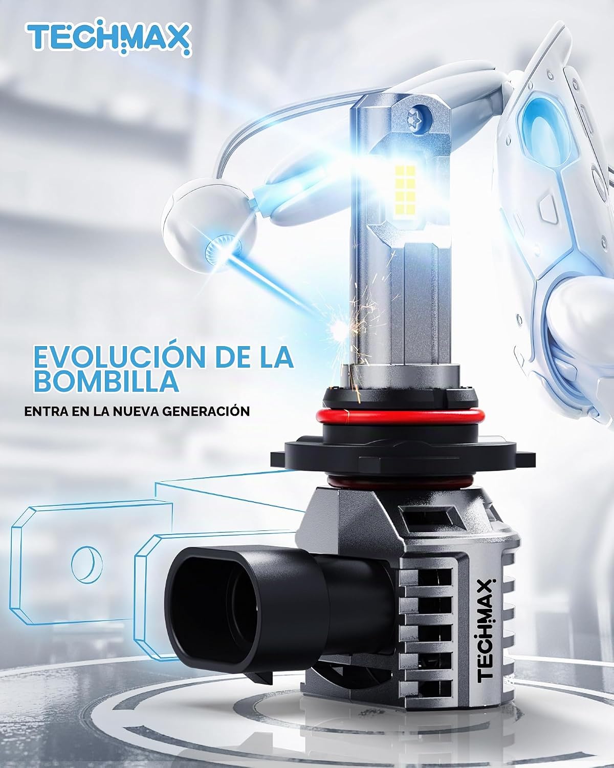 TECHMAX HB3 9005 Foco antiniebla con ventilador, 600% de brillo, 65...