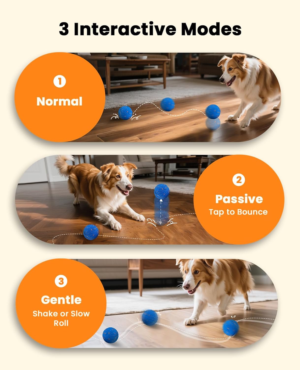 Xeuch Pelotas Interactivas Inteligentes para Perros, Pelota con Mov...