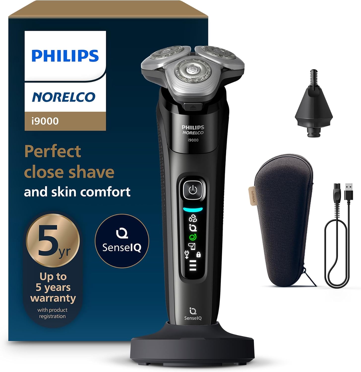 Philips Norelco Shaver i9000, afeitadora eléctrica húmeda y seca, n...
