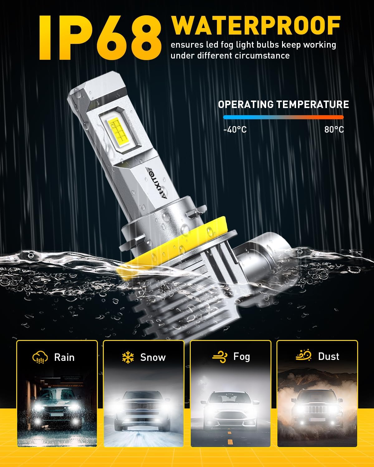 AUXITO Bombilla LED H11 9005, 900% ultra brillante, luz de 6500 K 6...