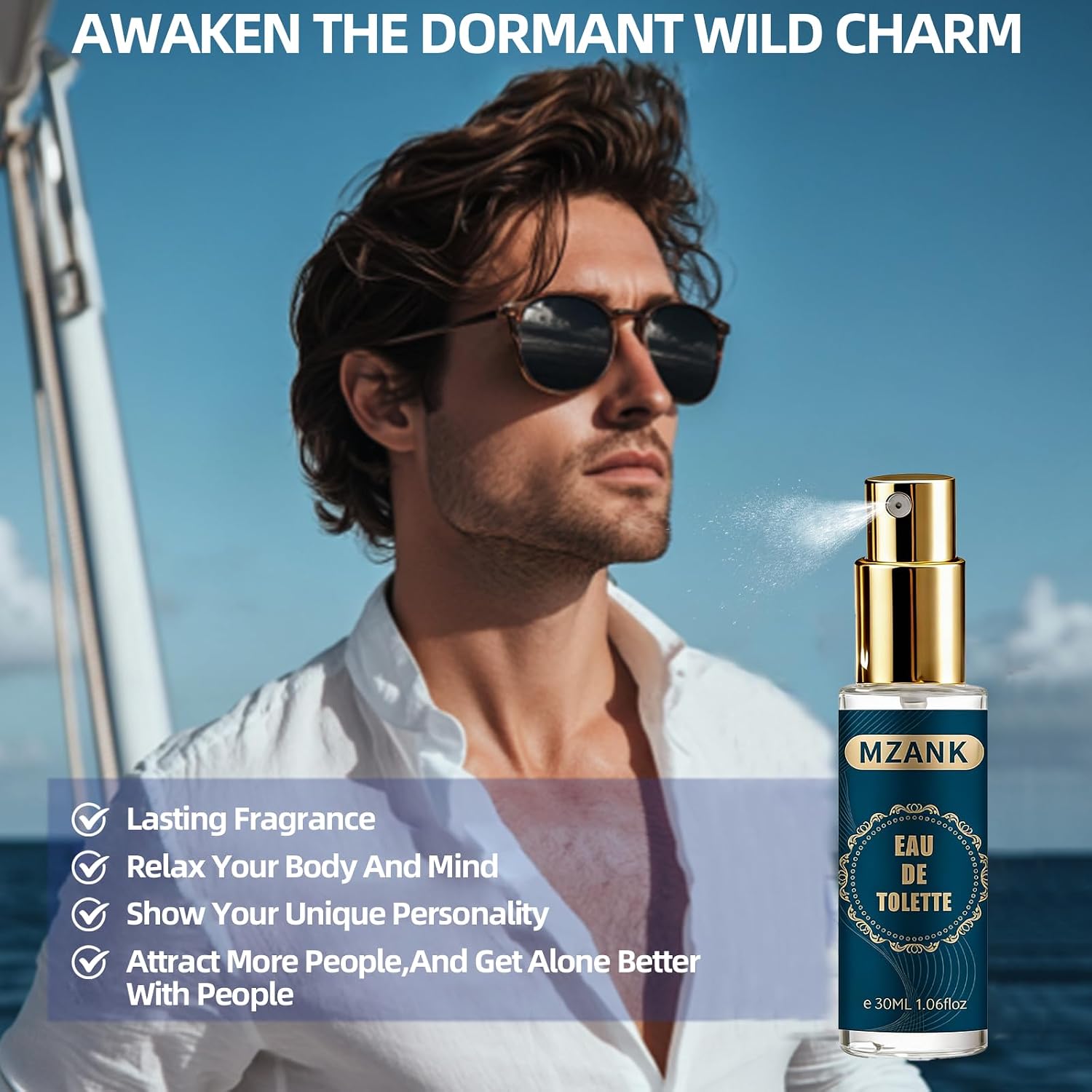 MZANK Paquete de 4 Colonia para Hombre (4x30ml), Perfume para Él, R...