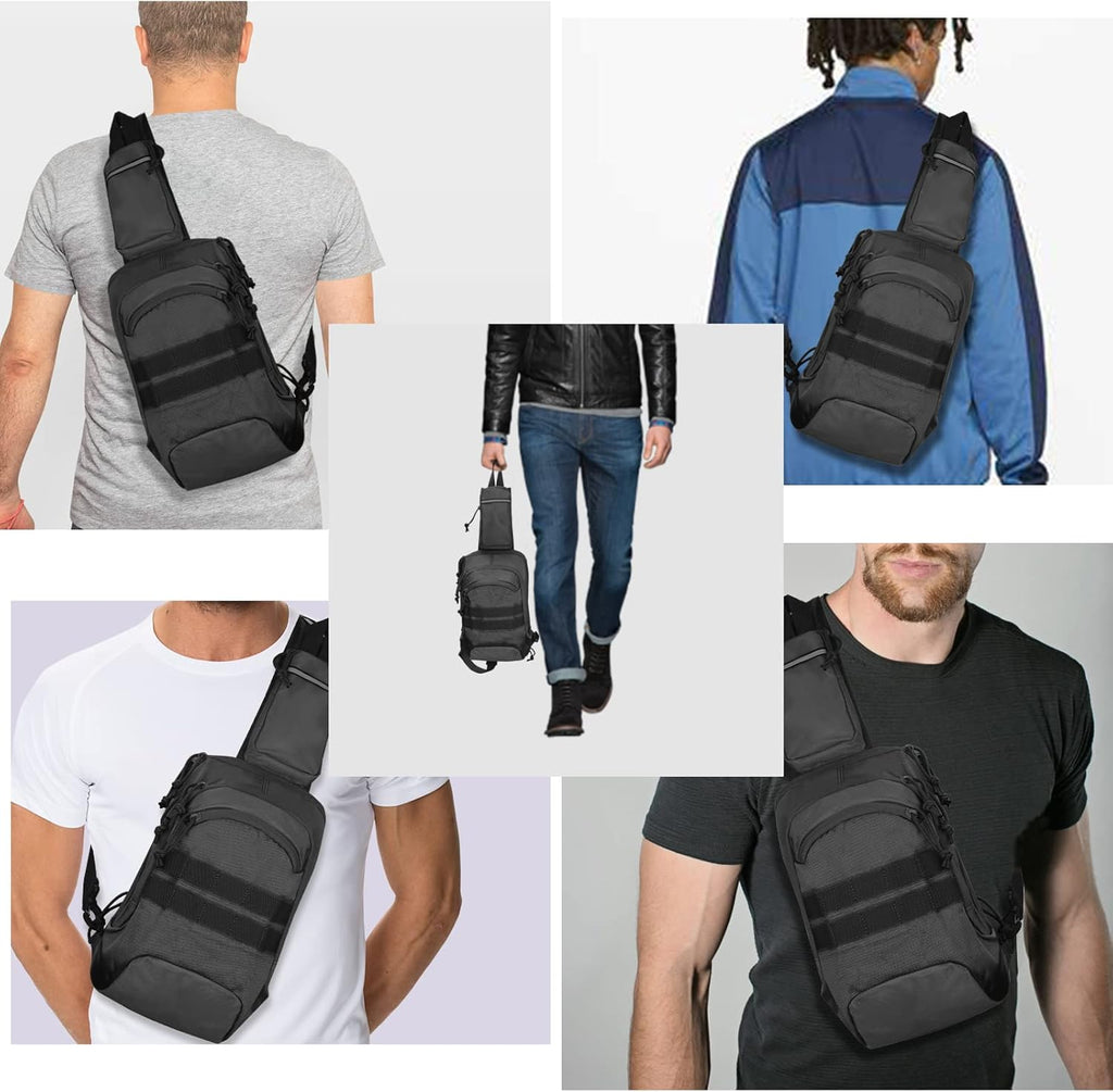 LarKoo Mochila táctica para el pecho de la honda EDC Mochila univer...