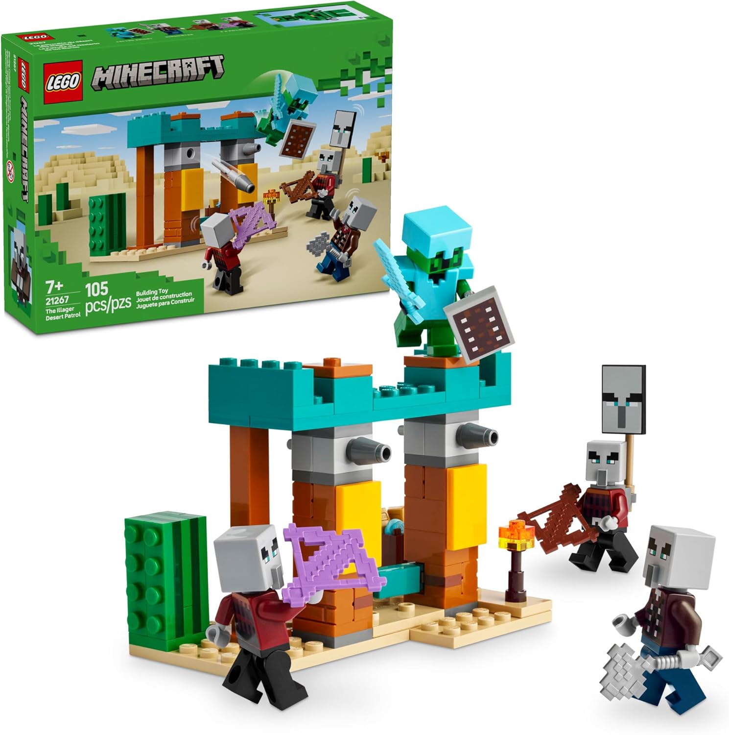 LEGO Minecraft The Illager Desert Patrol Figuras de juguete y juego...