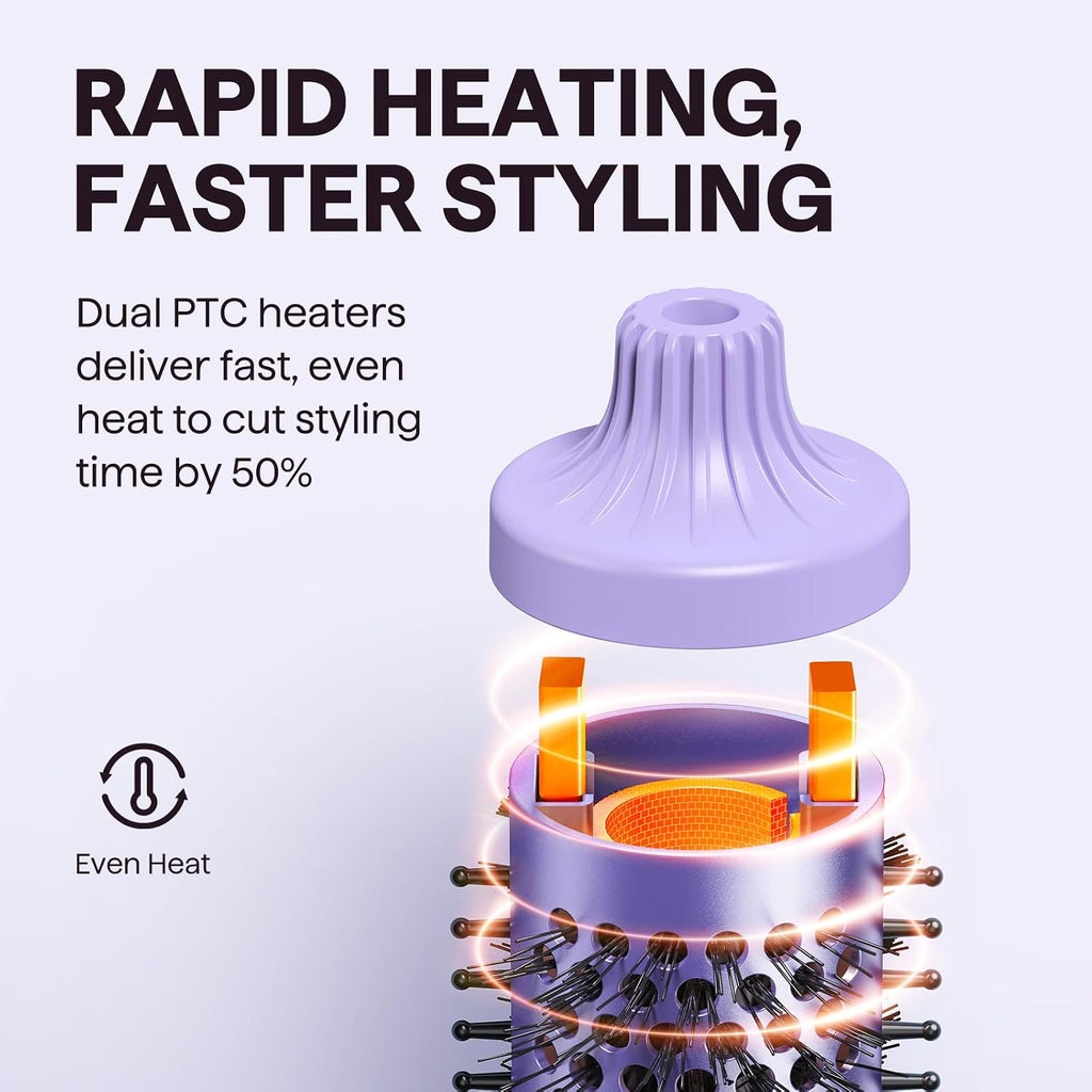 Wavytalk Cepillo Térmico, Blowout Boost Cepillo Redondo Calentado d...