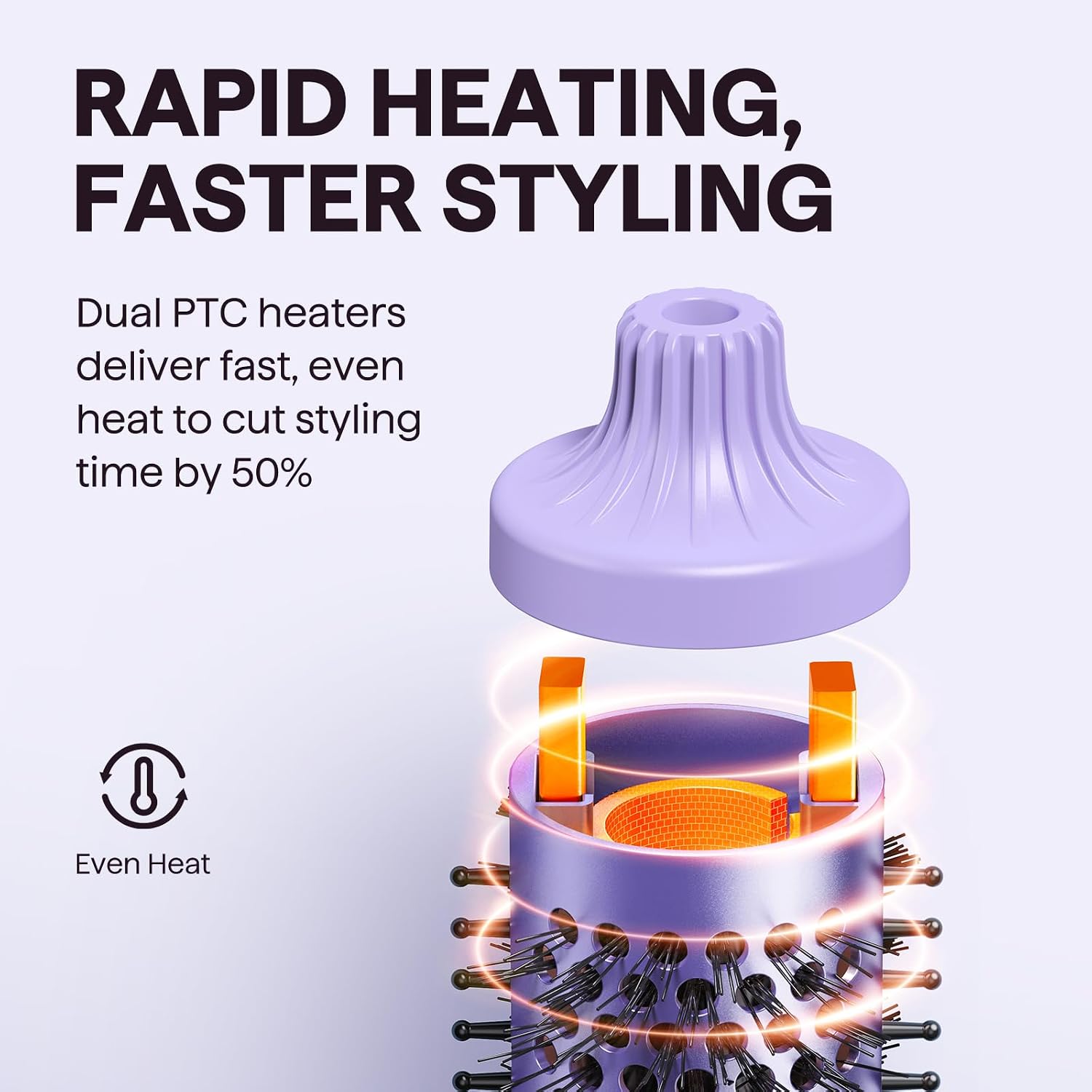 Wavytalk Cepillo Térmico, Blowout Boost Cepillo Redondo Calentado d...