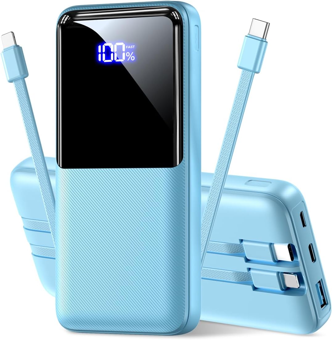 Cargador portátil, batería 50% más grande de 20000 mAh con cable in...