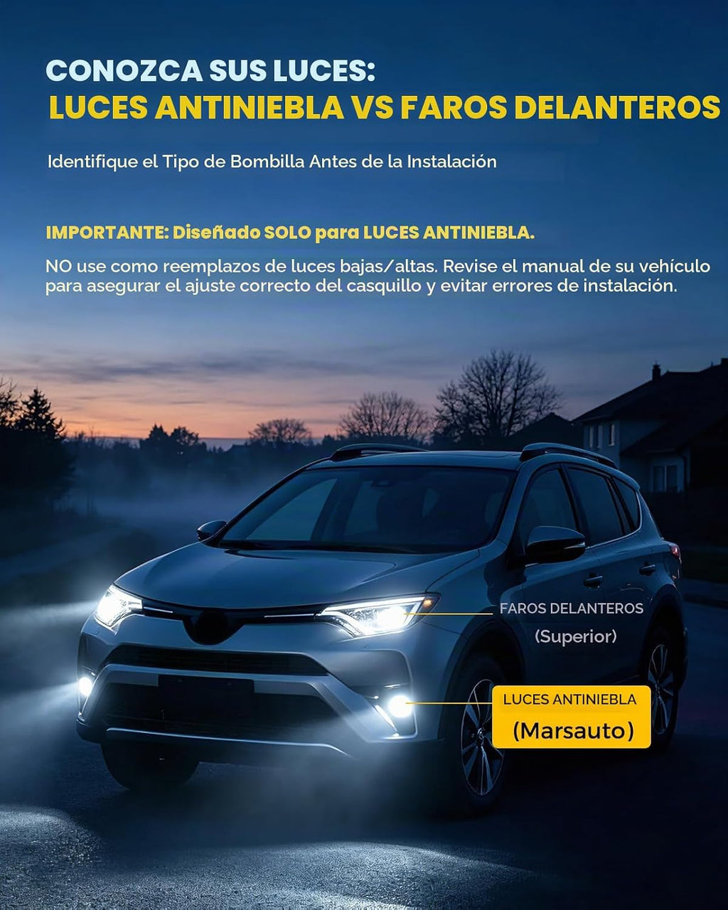 Marsauto Bombillas LED H11\/H9\/H8, 60,000 lm 10 veces más brillant...