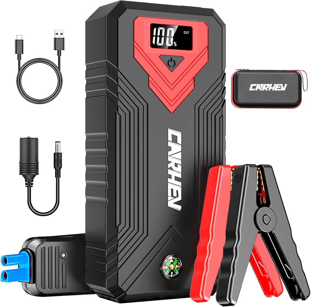Arrancador de 3000 A, batería de coche de 24000 mAh (hasta 8.0 L de...