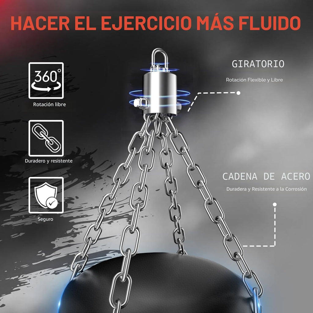 Saco de boxeo Mesetast para adultos, juego de saco de boxeo pesado...