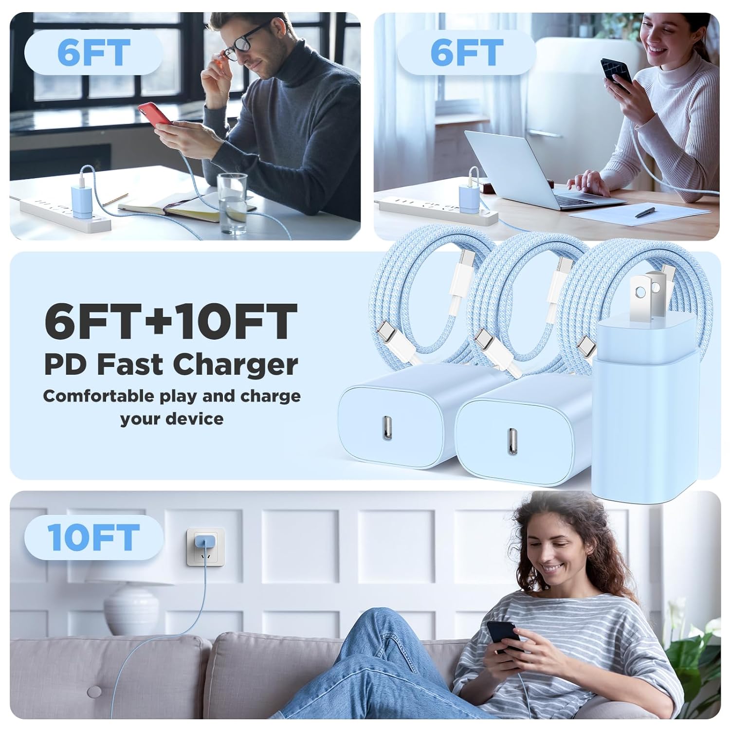 Hzevn Cargador de carga súper rápida USB C de 25 W para teléfono Sa...