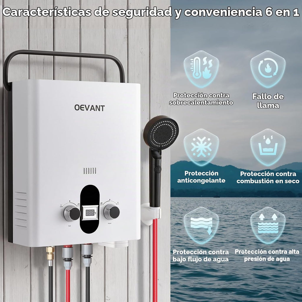 Calentador de agua de propano portátil de 5 litros, calentador de a...