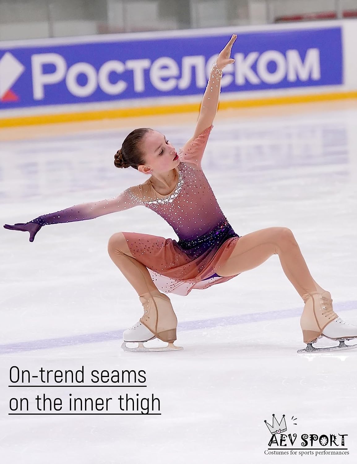 AEVsport Mallas de malla para mujer para patinaje sobre hielo artís...