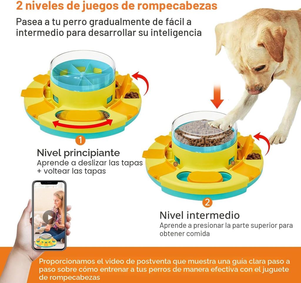 Potaroma Juguete de rompecabezas para perros de 2 niveles, alimenta...