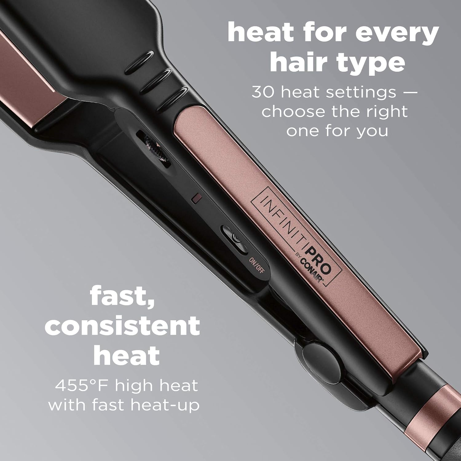 Infiniti PRO CONAIR - Plancha plana de cerámica de oro rosa, planch...