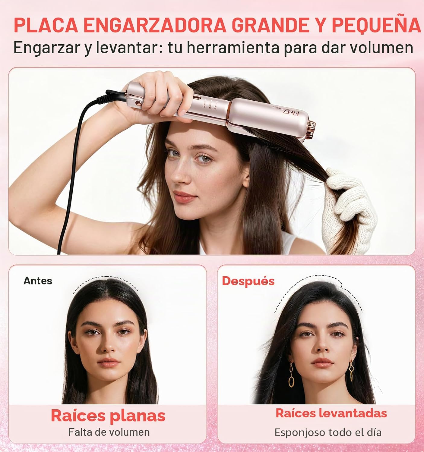 FMZ Plancha plana para el cabello, alisadora de pelo de cerámica de...