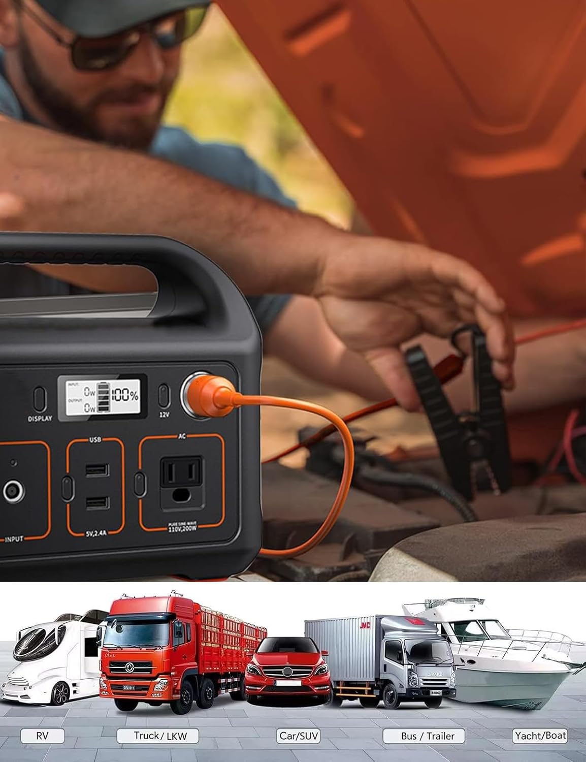 Tonton Cable de carga de batería de automóvil de 12 V, cable de 14...