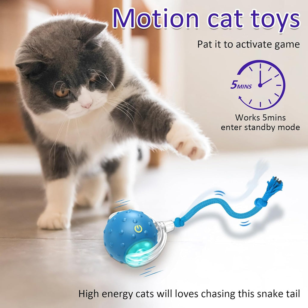 Giociv Pelota de juguete interactivo para gatos de interior que rue...