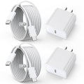 10 pies Apple iPhone 17 16 15 Cargador, paquete de 2 cables tejidos...