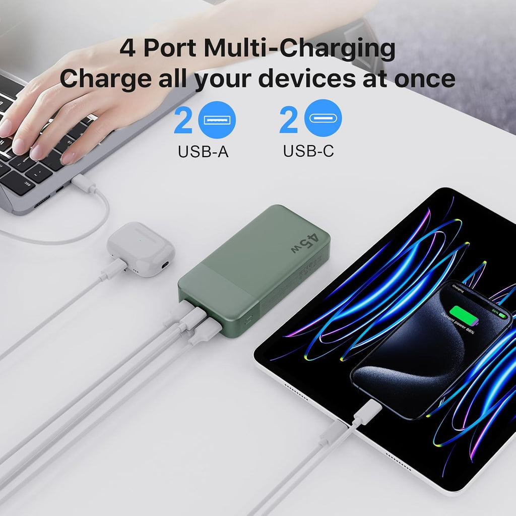 NOBIS Cargador portátil, banco de energía de 20000 mAh, carga rápid...