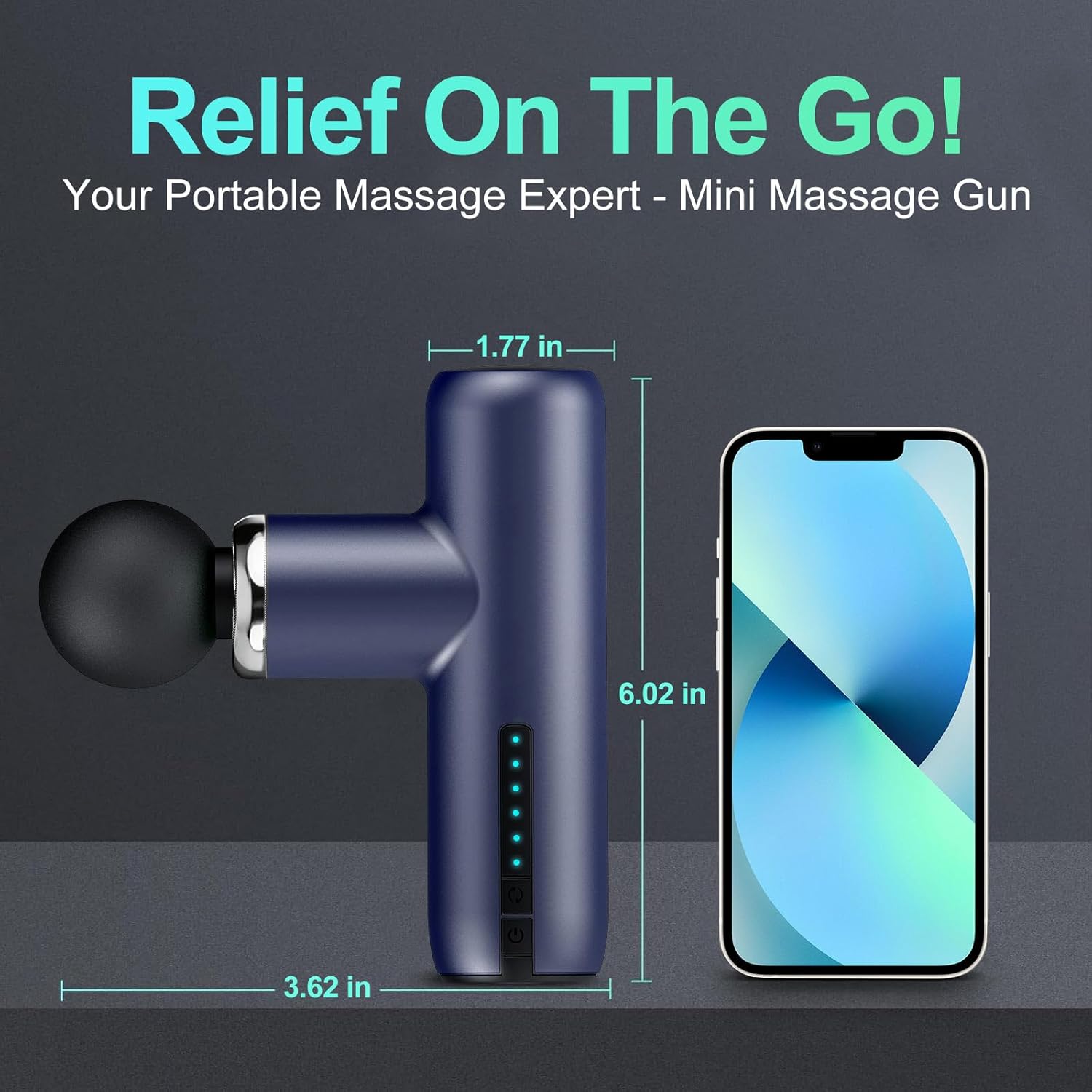 solfree Mini pistola de masaje de bolsillo para tejido profundo, si...