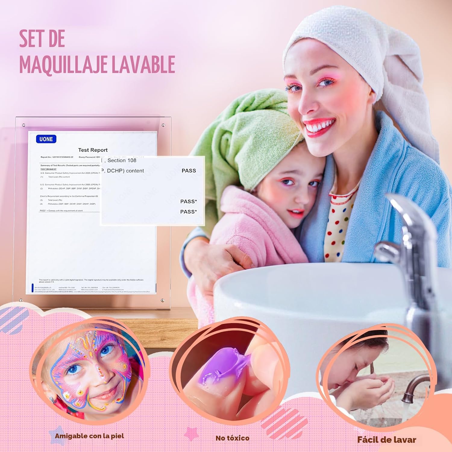 Beayuck Kit de Maquillaje para Niñas - Kit de Juguetes de Maquillaj...