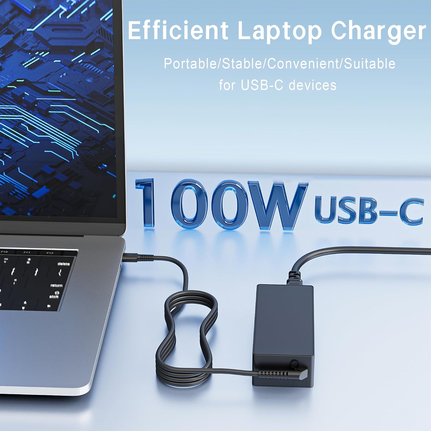 TUXIFPKU Cargador USB C para laptop de 100 W, tipo C, carga rápida,...