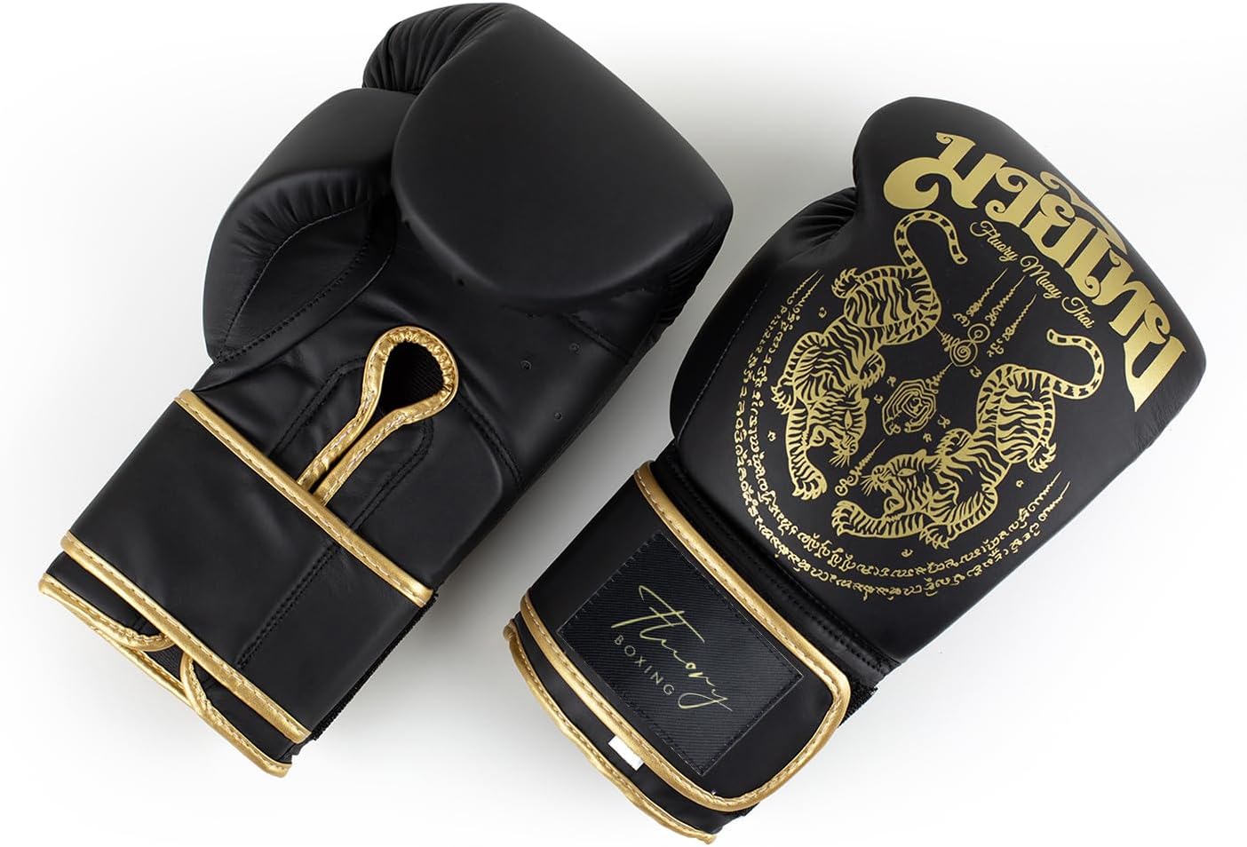 Guantes de boxeo, diseño simétrico con dos tigres, guantes de entre...