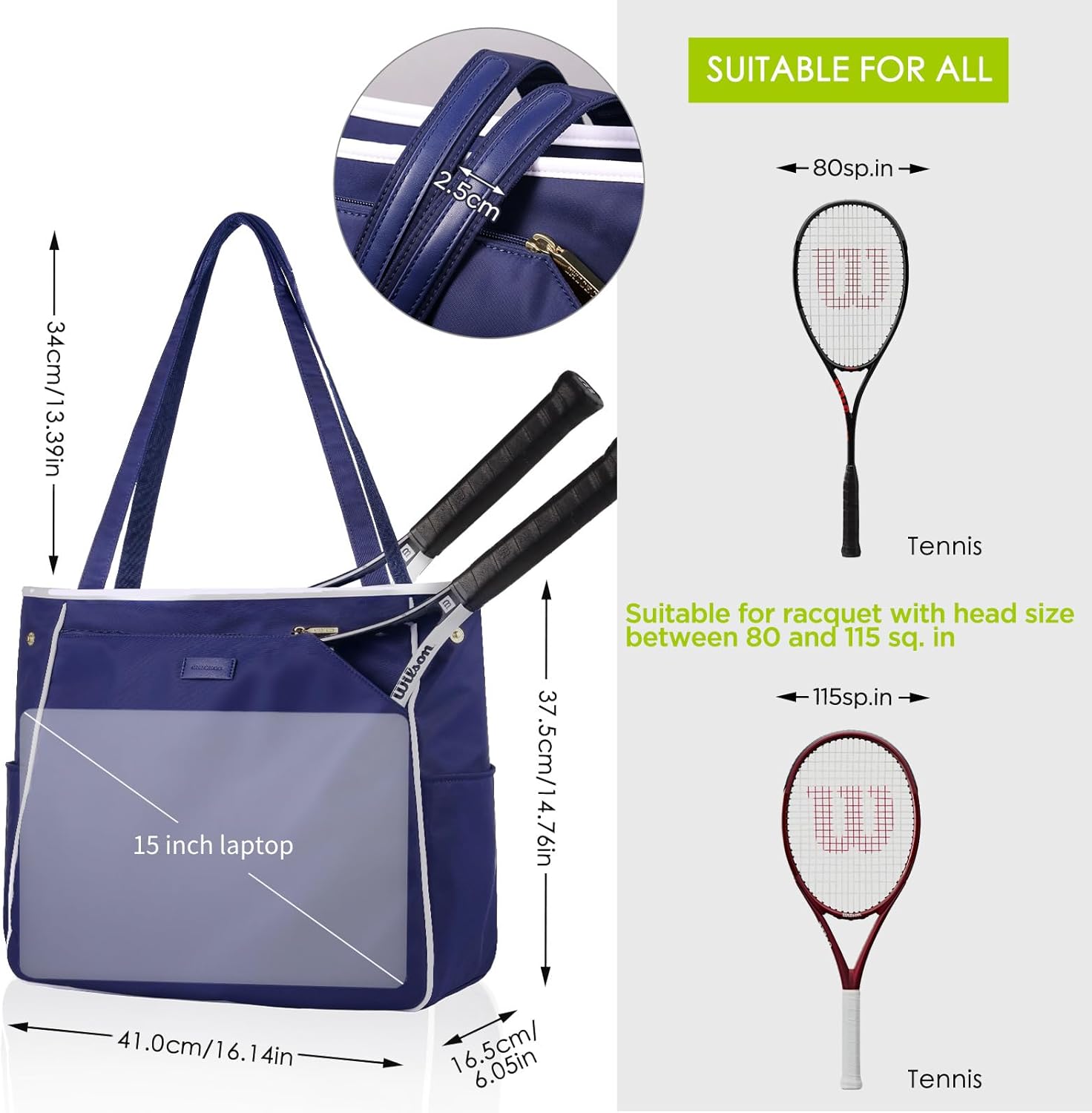 CHICECO Bolsa de tenis para mujer, bolsa de raqueta de tenis grande...