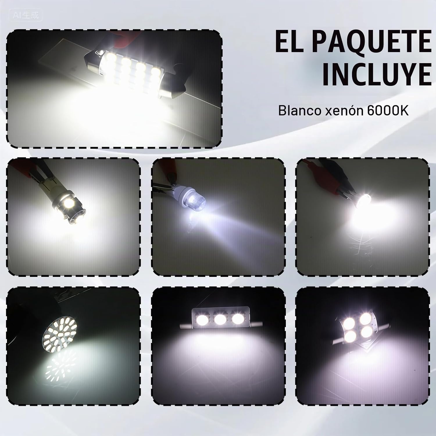 AMZAUTO Luces LED para Coche 42 PIEZAS Kit de Bombillas LED Interio...