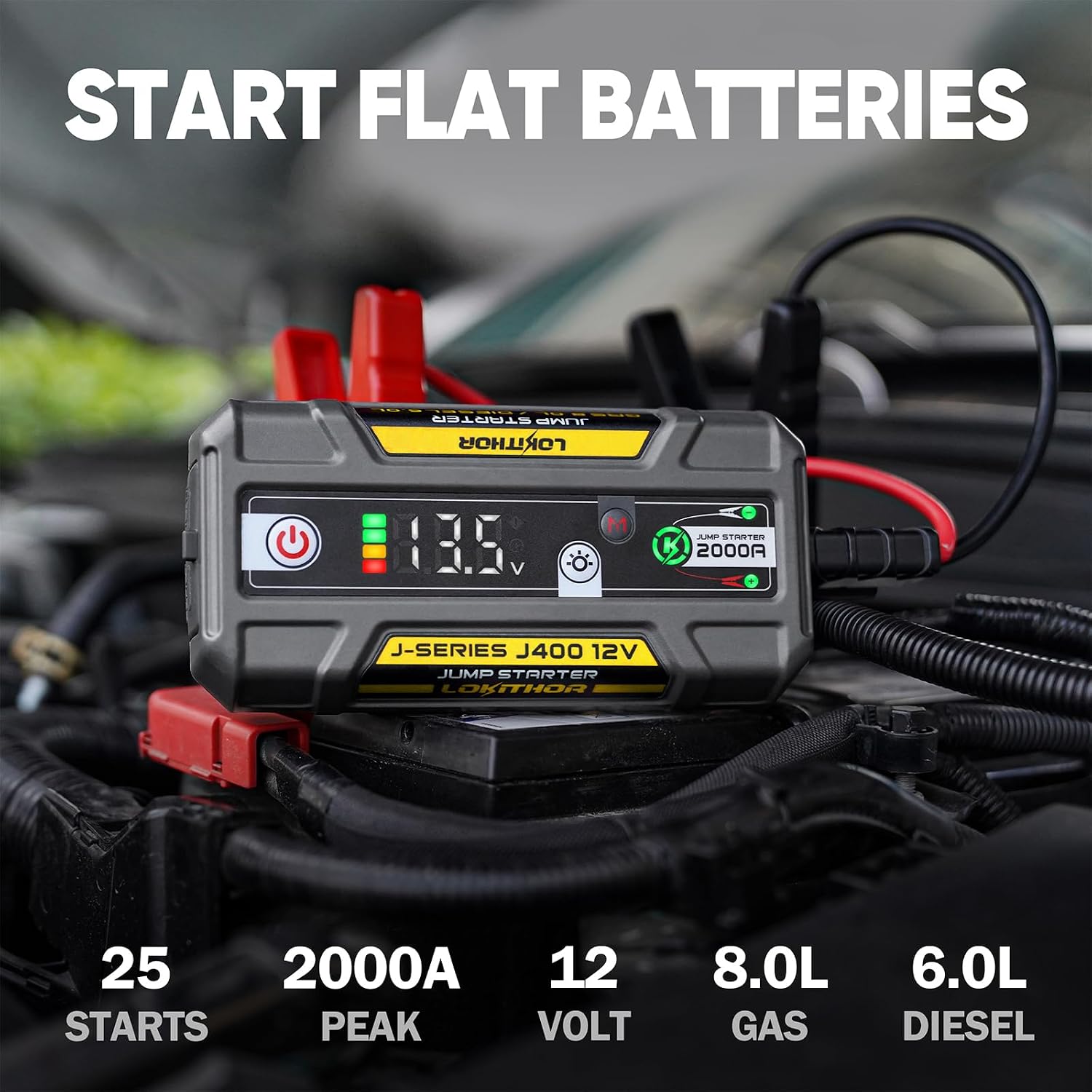 LOKITHOR J400 Arrancador con tecnología ConnectMax, arrancador port...
