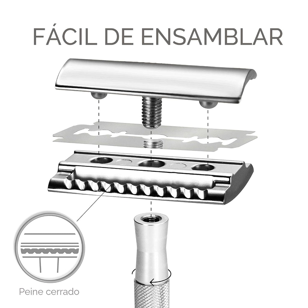 Bambaw Maquinilla de afeitar de seguridad de doble filo para hombre...