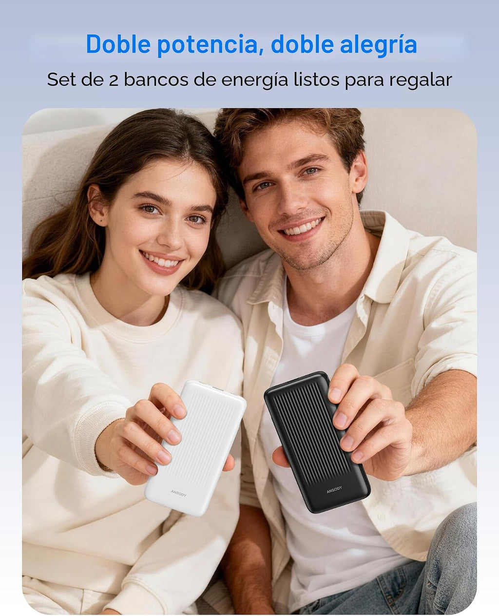 Ansody Paquete de 2 cargadores portátiles, 10,000 mAh, 22,5 W, USB...