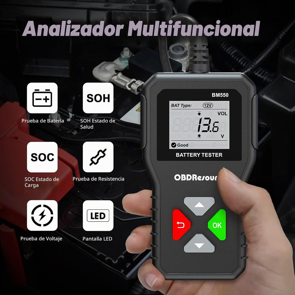Probador de batería de automóvil 6 V, 12 V, 24 V, probador de volta...