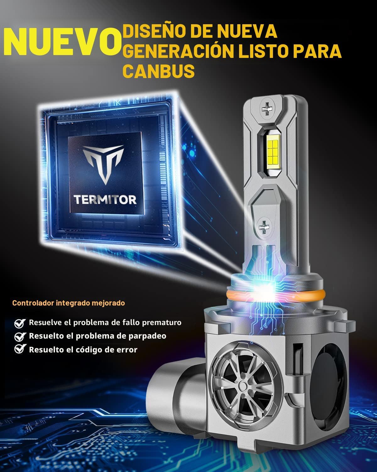Termitor Combo de bombillas LED 9005 9006, brillo de 140,000 lúmene...