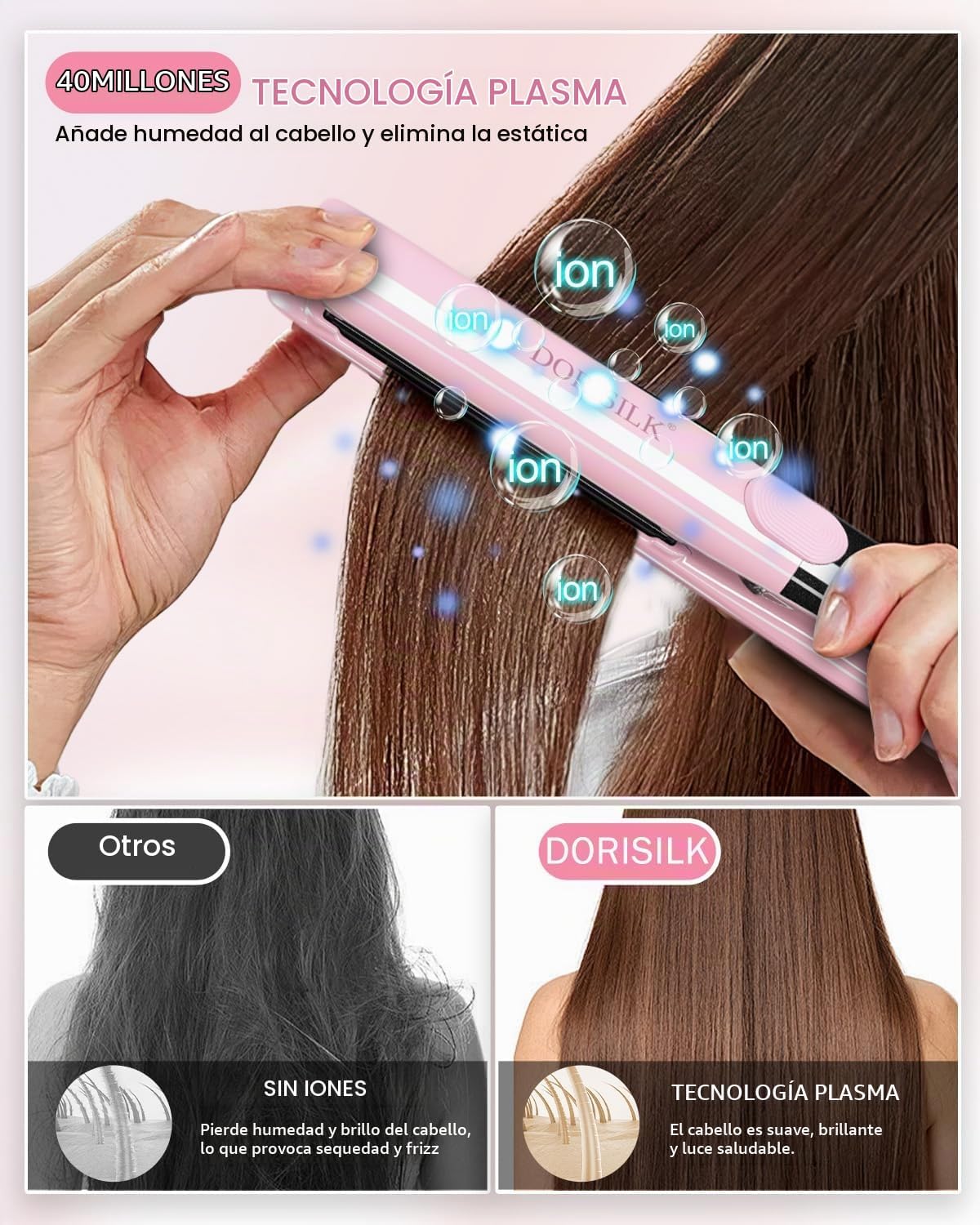 DORISILK Plancha de Cabello Profesional de Alta Temperatura de 500...