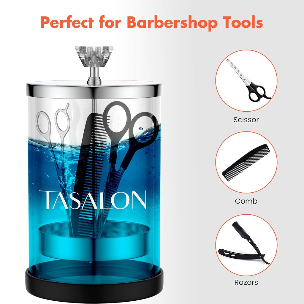 TASALON Tarro de peluquero de 1 a 25 onzas con tapa de acero inoxid...