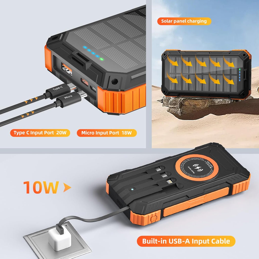 YOLOSKS Cargador solar de 49800 mAh, cargador de teléfono portátil...