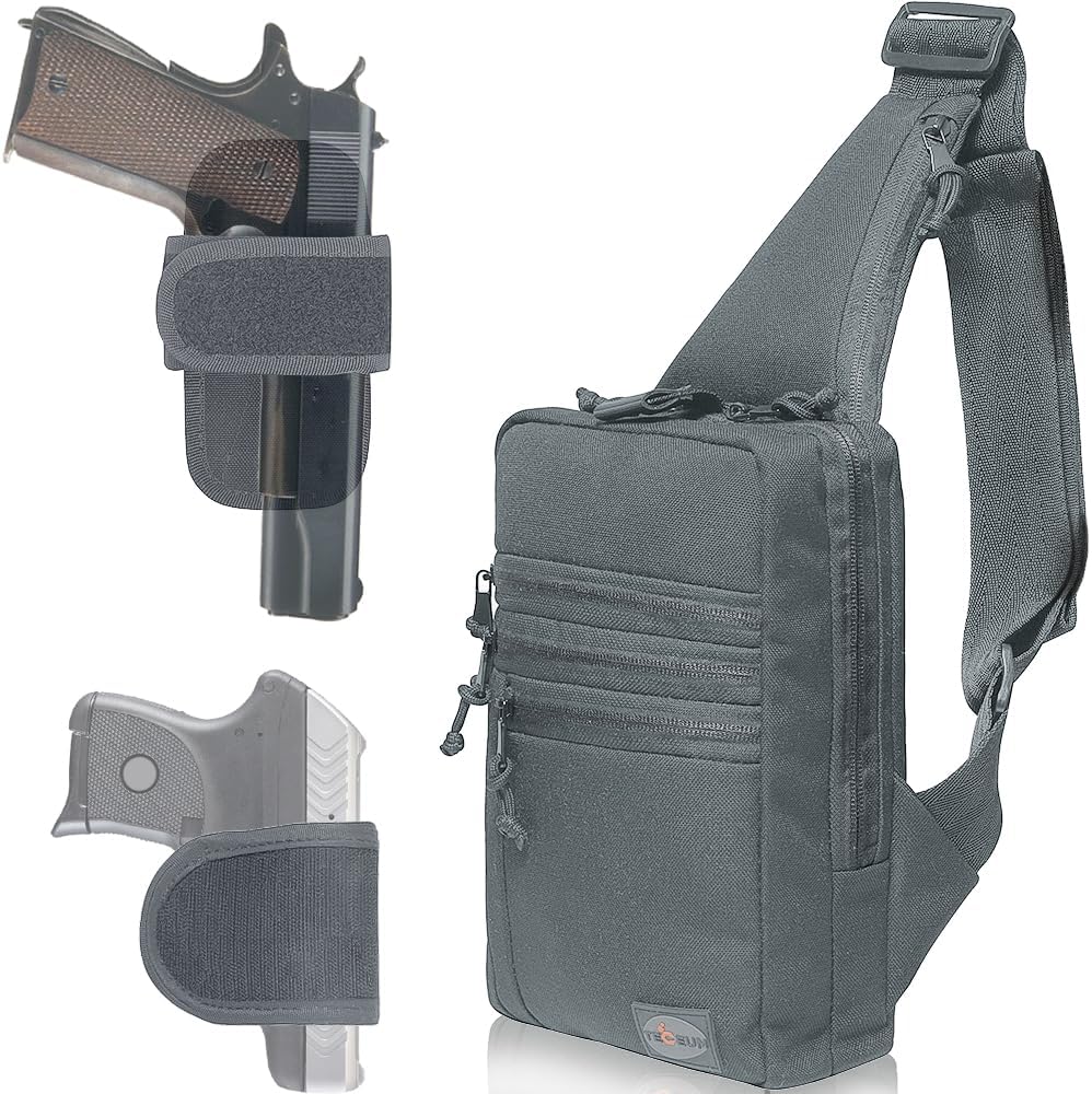 TECEUM Bolso táctico \u2013 Bandolera de hombro y pecho con funda p...