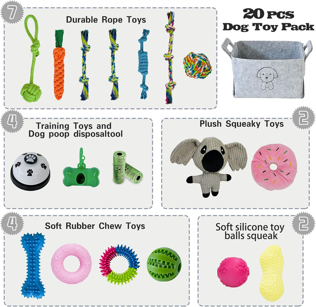 MRSOHRET 20 juguetes masticables para cachorros para la dentición,...