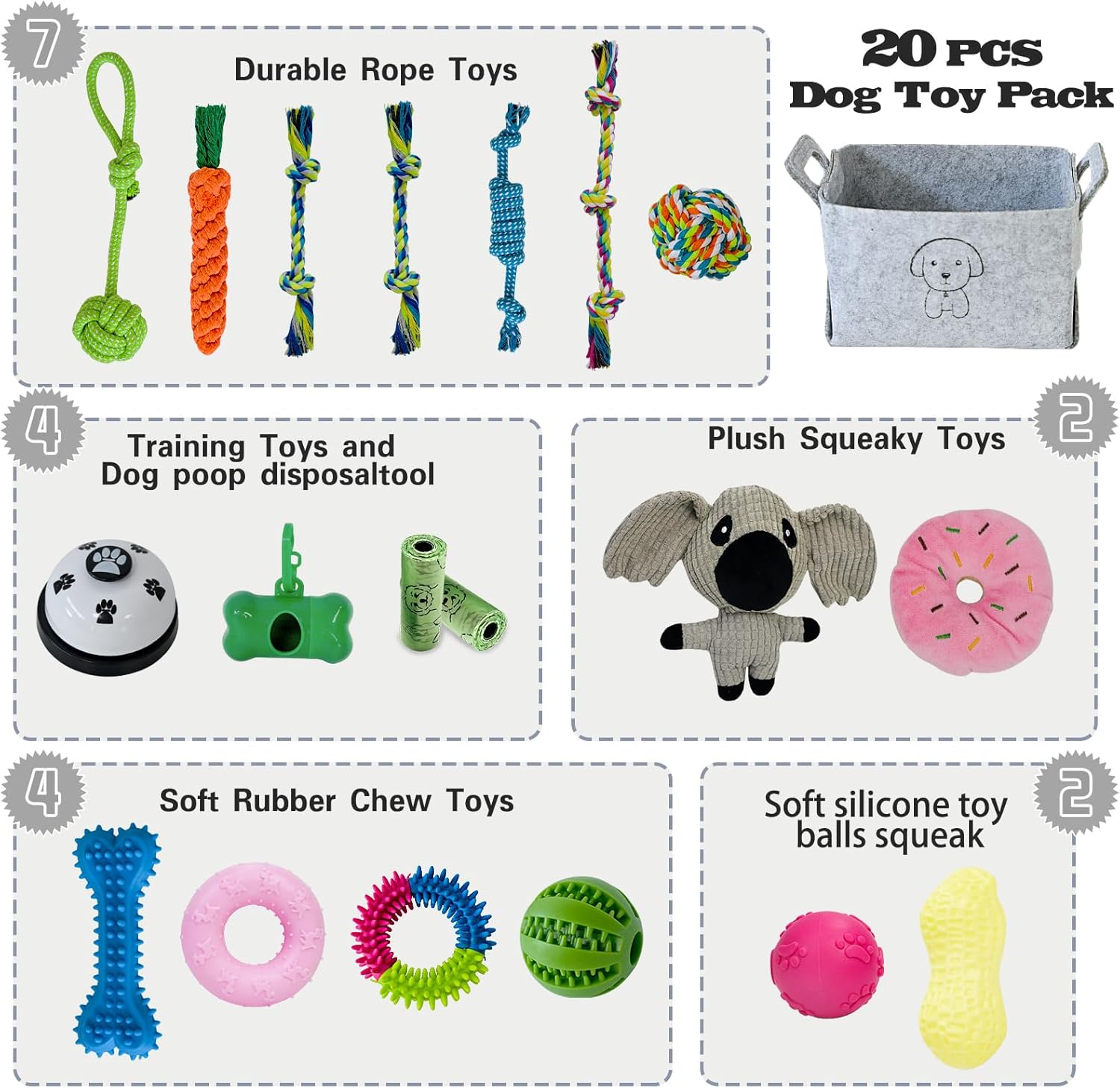 MRSOHRET 20 juguetes masticables para cachorros para la dentición,...