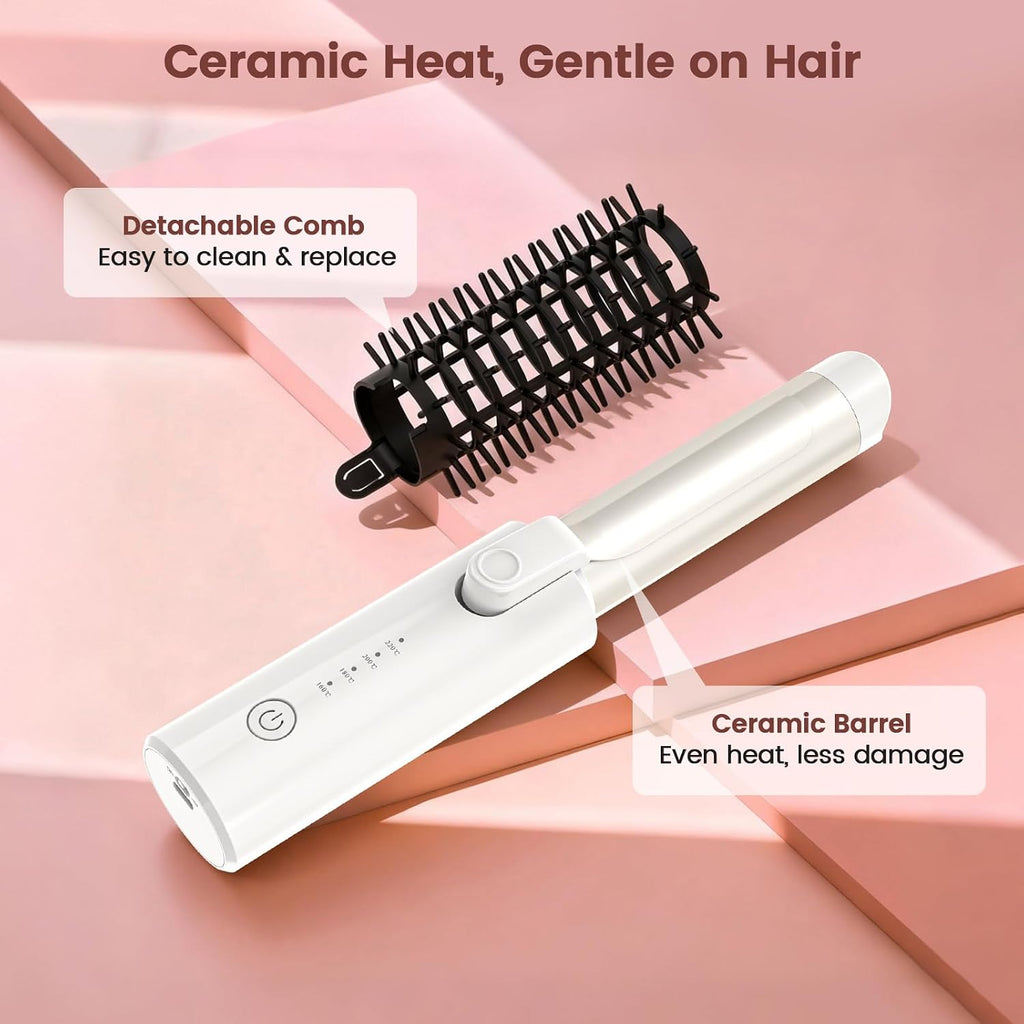 Youbella Cepillo de rizador de pelo inalámbrico, rizador de pelo po...