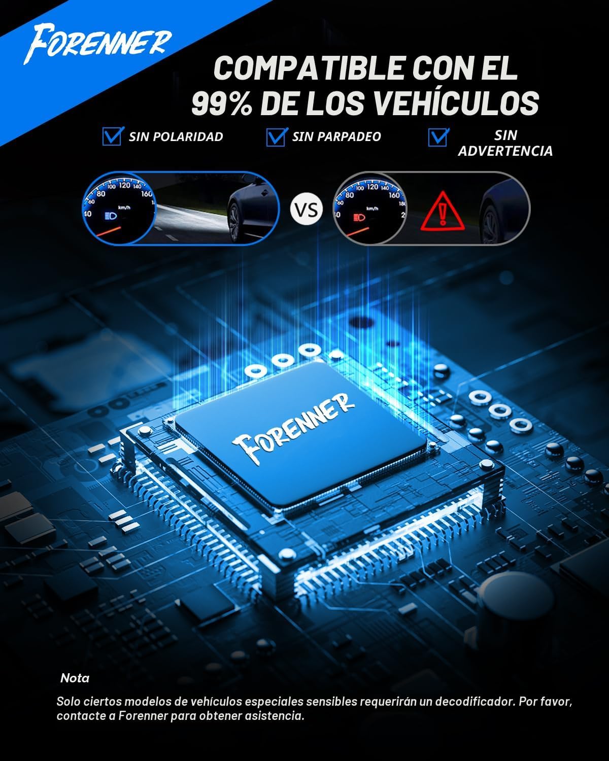 FORENNER Next-Gen 9005 9006 Bombillas Combo 100000LM Ultra Brillo 1...