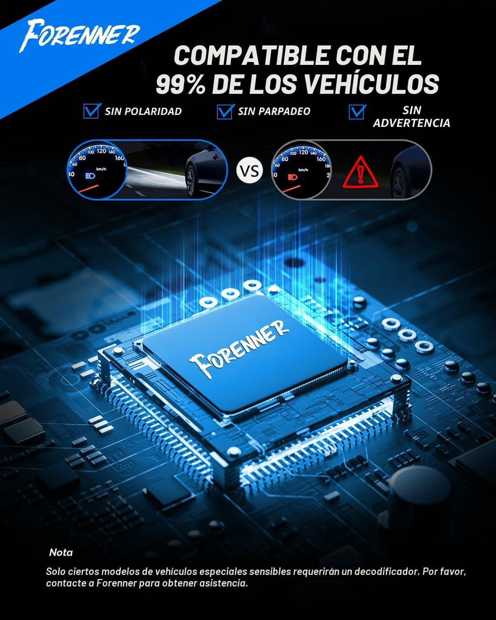 FORENNER NextGen y bombillas H11 H9 H8 mejoradas, 90000LM 12X super...