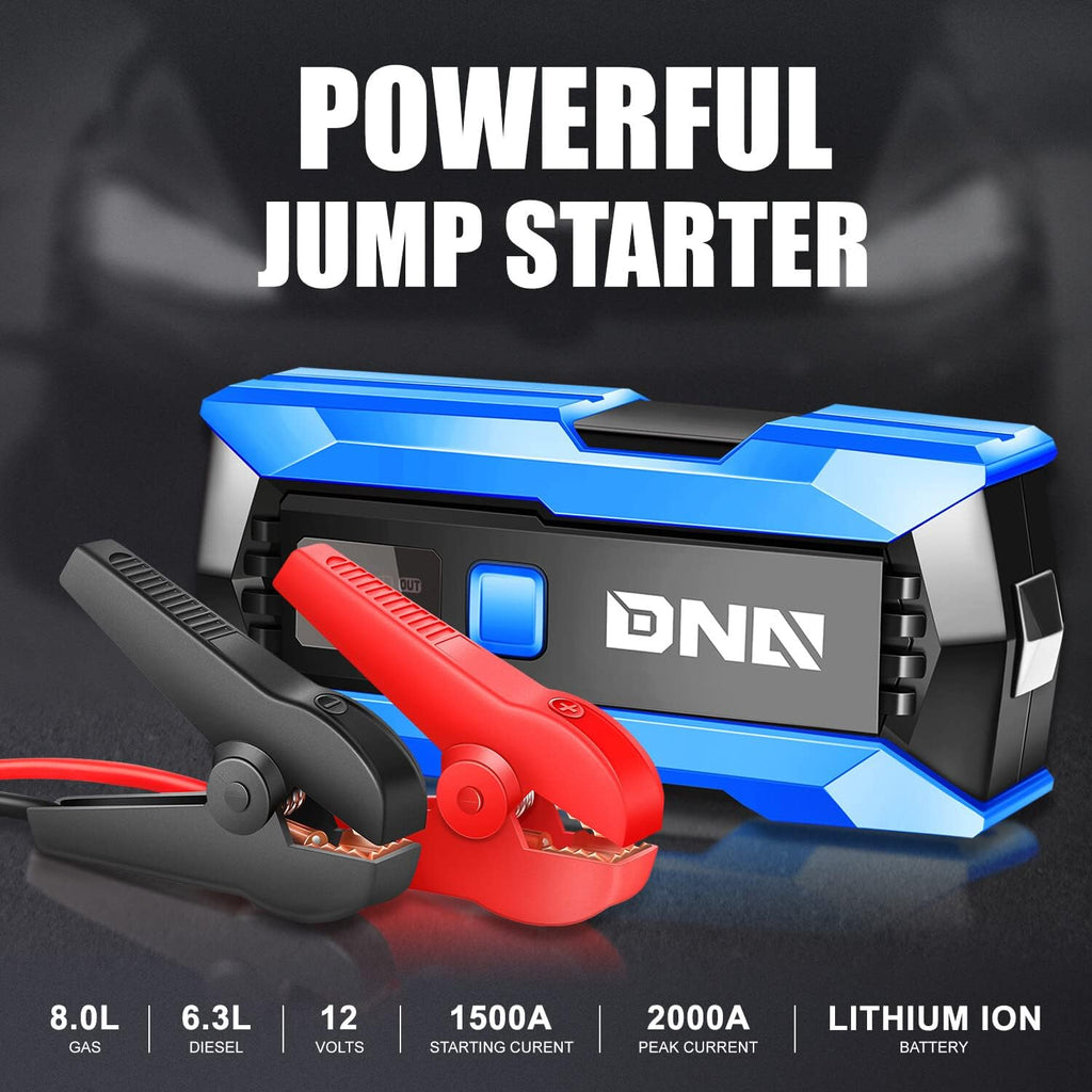DNA Motoring 12V 2000A Pico Arrancador portátil multifuncional de b...