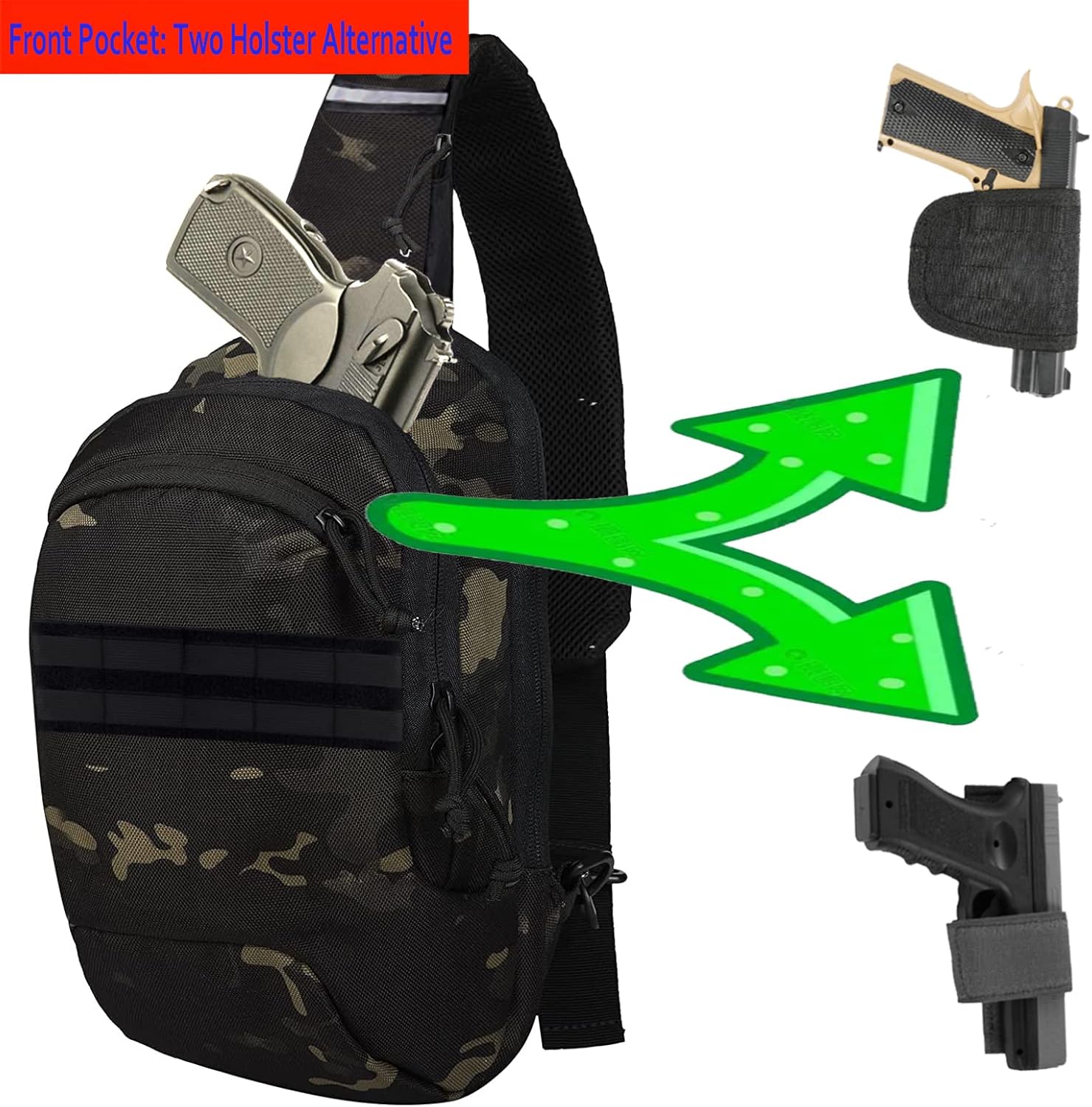 LarKoo Mochila táctica para el pecho de la honda EDC Mochila univer...