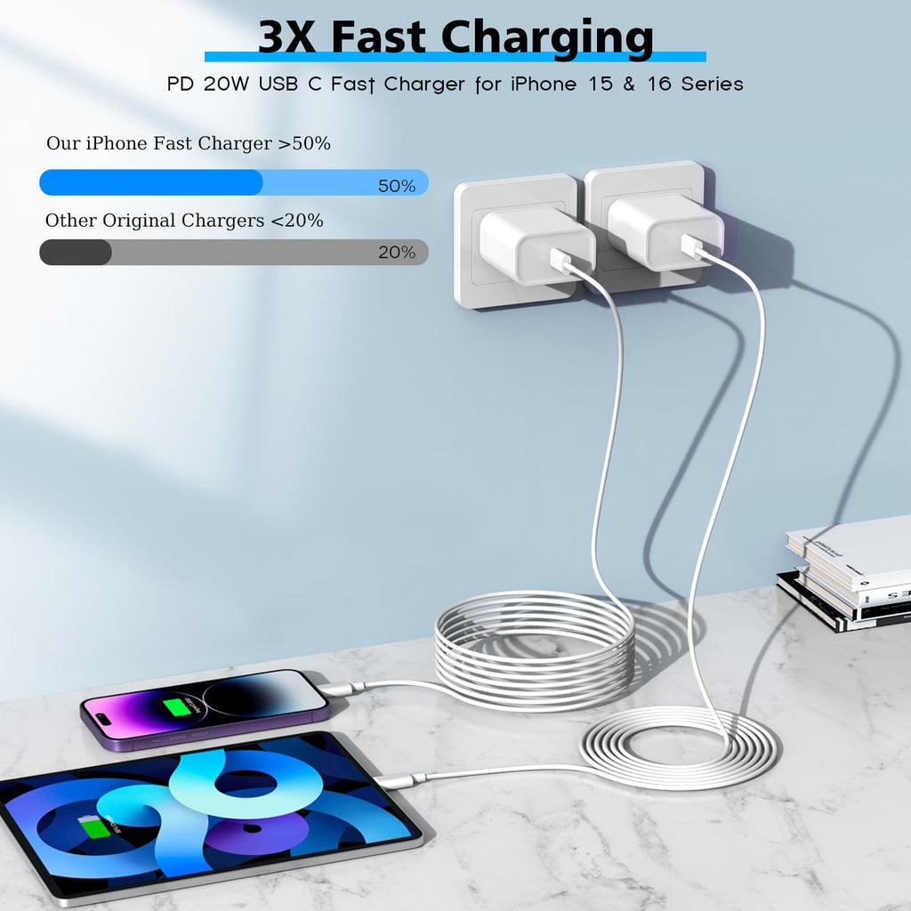 [Certificado MFi de Apple] Cable largo USBC a USBC de 10 pies de ca...