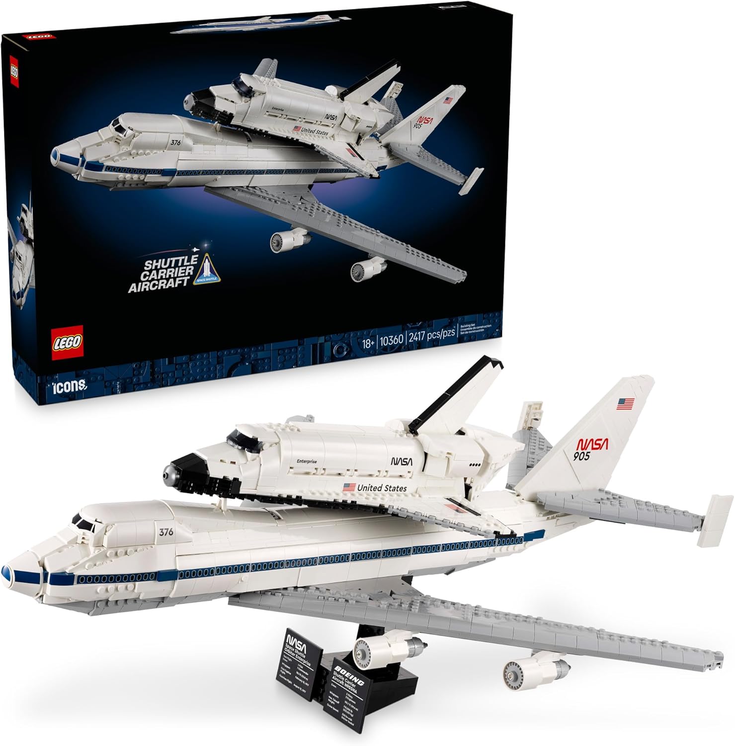 LEGO Icons Shuttle Carrier Aircraft - Juego de construcción de avio...