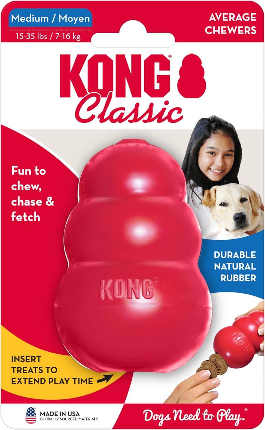 KONG Juguete clásico rellenable para perros - Juguete de búsqueda y...