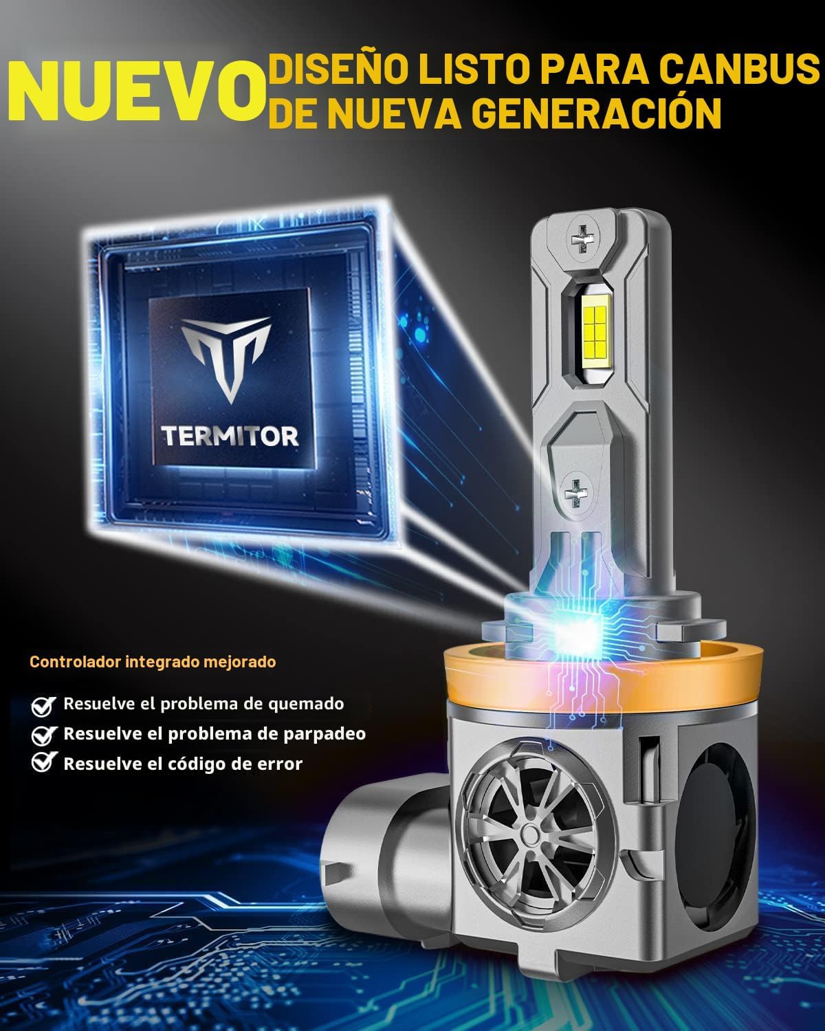 Termitor - Último combo de bombillas H11 9005, 150,000 lm de haz al...